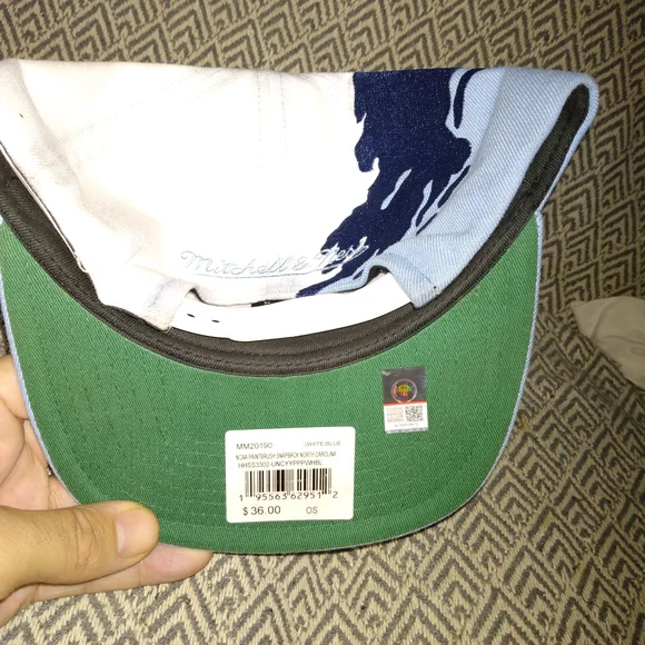 Mitchell & Ness UNC Tar Heels White and Blue Snapback Hat READ* - Picture 5 of 11